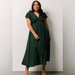 Baltic Born Jennifer Deep V Maxi Dress, Dark Green